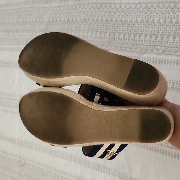 Lands End Slip On Espadrille Sandals Coastal Nautical Womens 7 - Picture 9 of 10